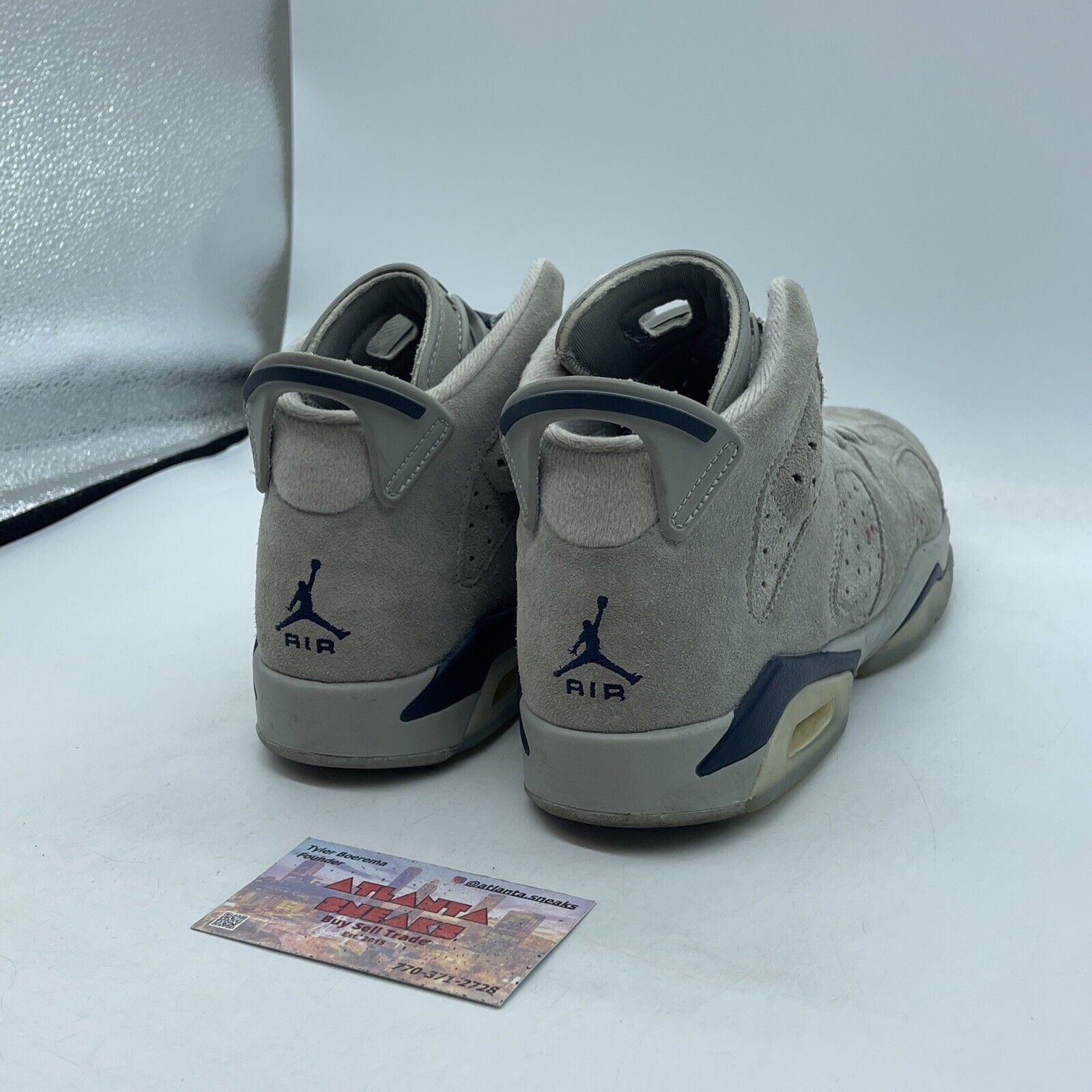 Size 7 - Jordan 6 Retro Mid Georgetown Grey Suede Blue Leather (384665-012)