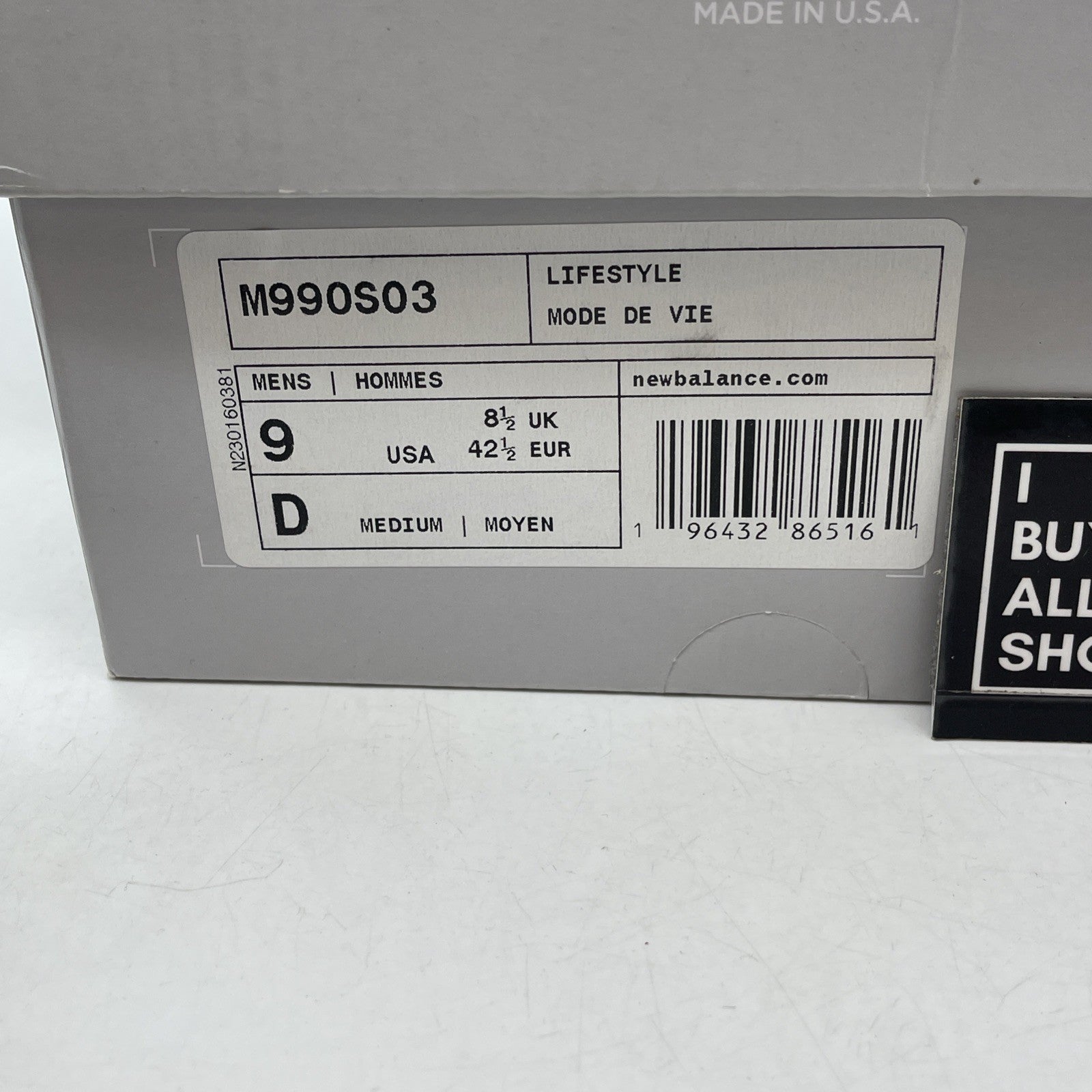 Size 9 - New Balance YCMC x 990v3 Made in USA Trailblazers Suede (M990S03)