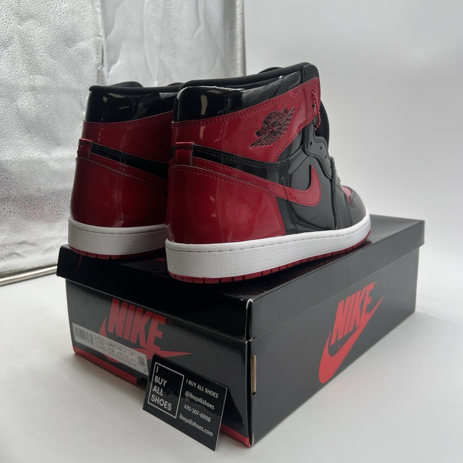 Size 13 - Air Jordan 1 Retro OG High Patent Bred (555088-063)
