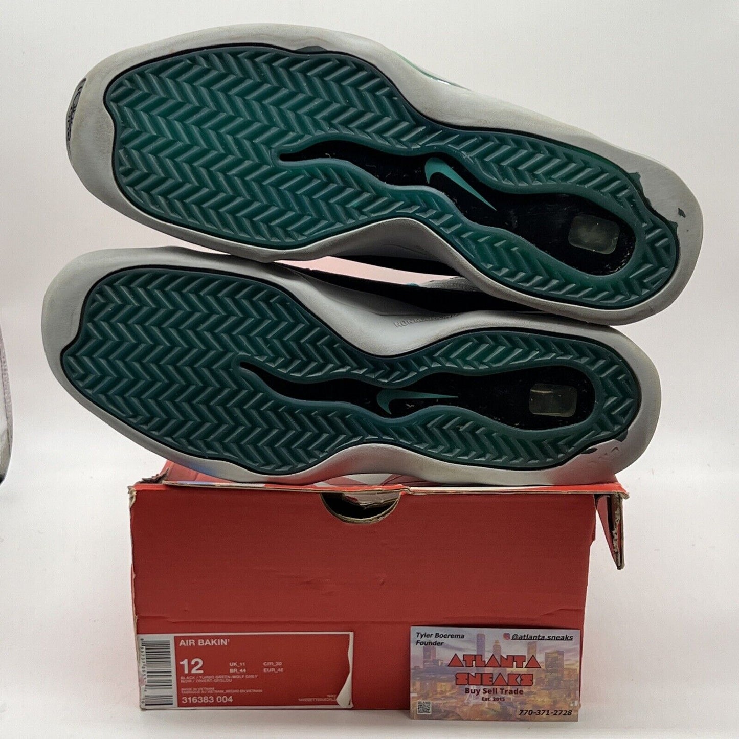 Size 12 - Nike Air Bakin Gray - 316383-004 Grey Black Aqua (316383-004)