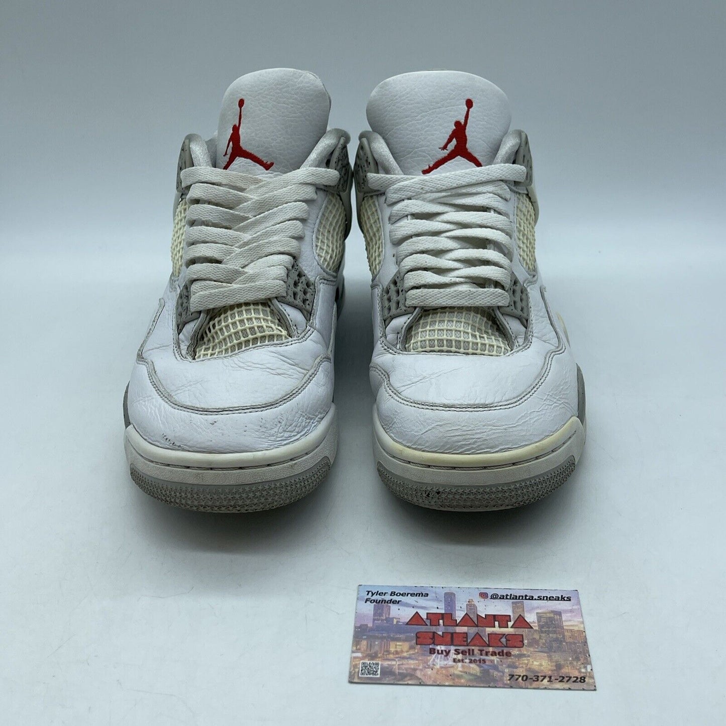 Size 9.5 - Jordan 4 Retro Mid White Oreo Grey Leather (CT8527-100)