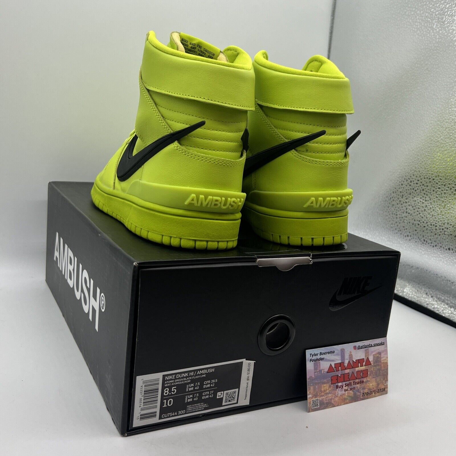 Size 8.5 - Nike Dunk High AMBUSH Flash Lime Brand New Og All