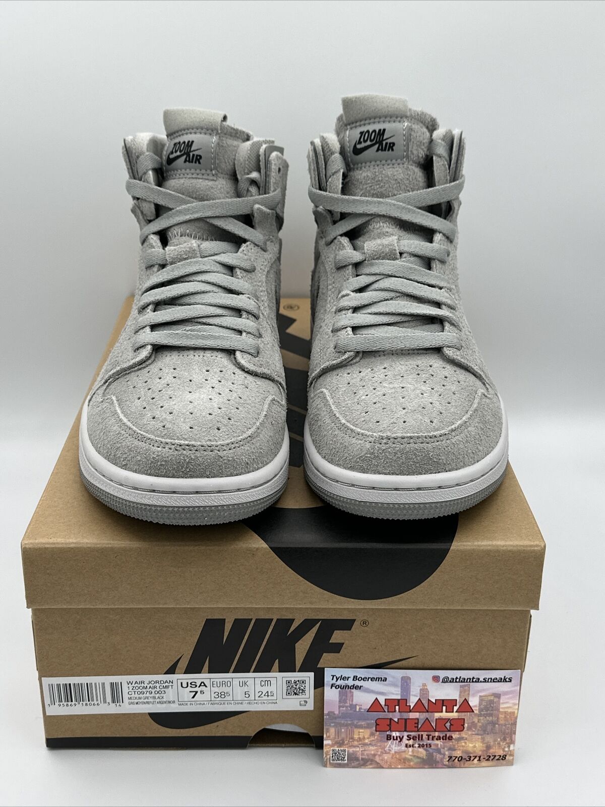 Size 7.5 - Jordan 1 High Zoom CMFT Metallic Silver 2022