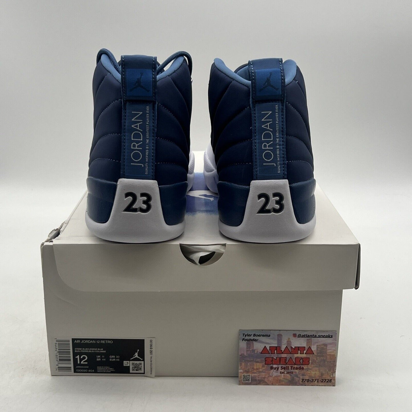 Size 12 - Jordan 12 Retro Indigo 2020 White Navy (130690-404)