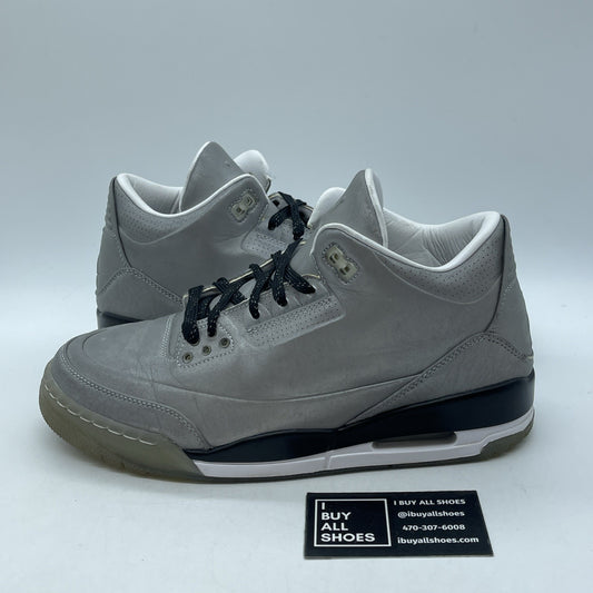 Size 9 - Air Jordan 3 5Lab3 Reflective Silver Black Leather (631603-003)