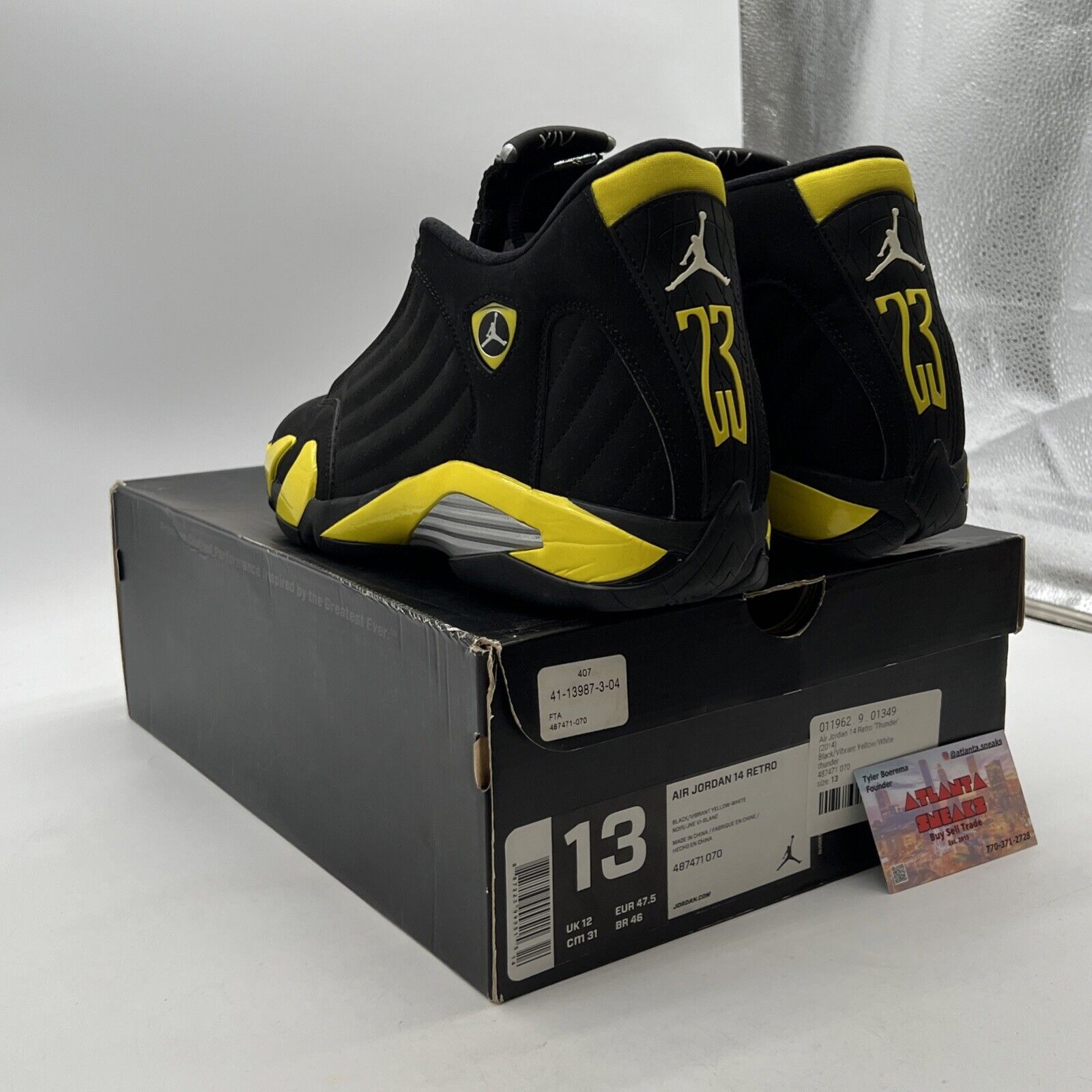 Size 13 - Air Jordan 14 Retro Thunder (487471-070)