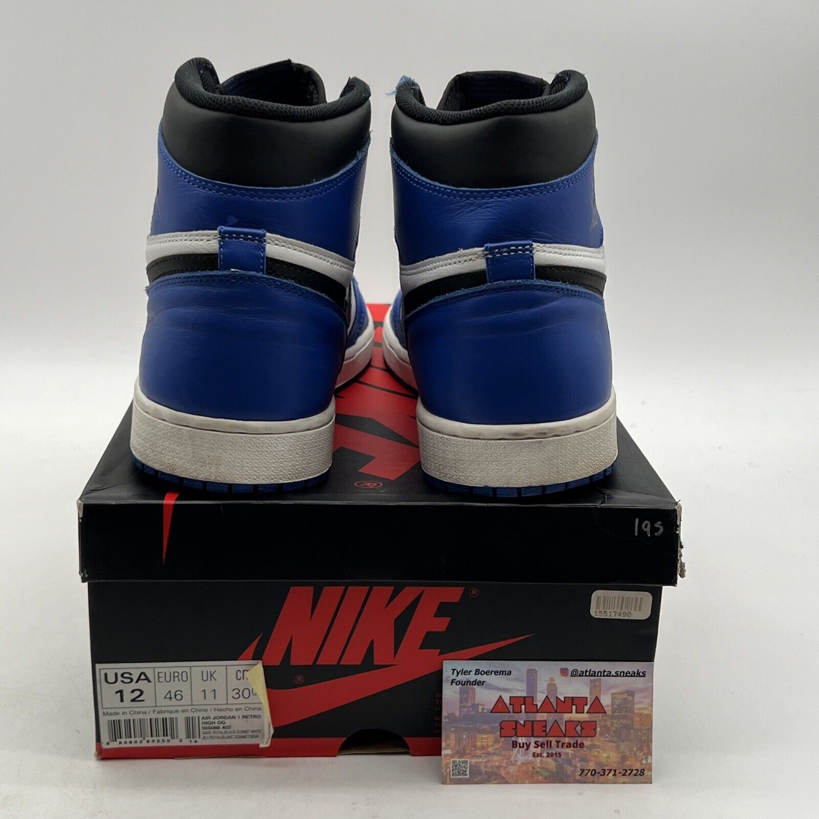 Size 12 - Jordan 1 Retro High OG Game Royal 2018 (555088-403)