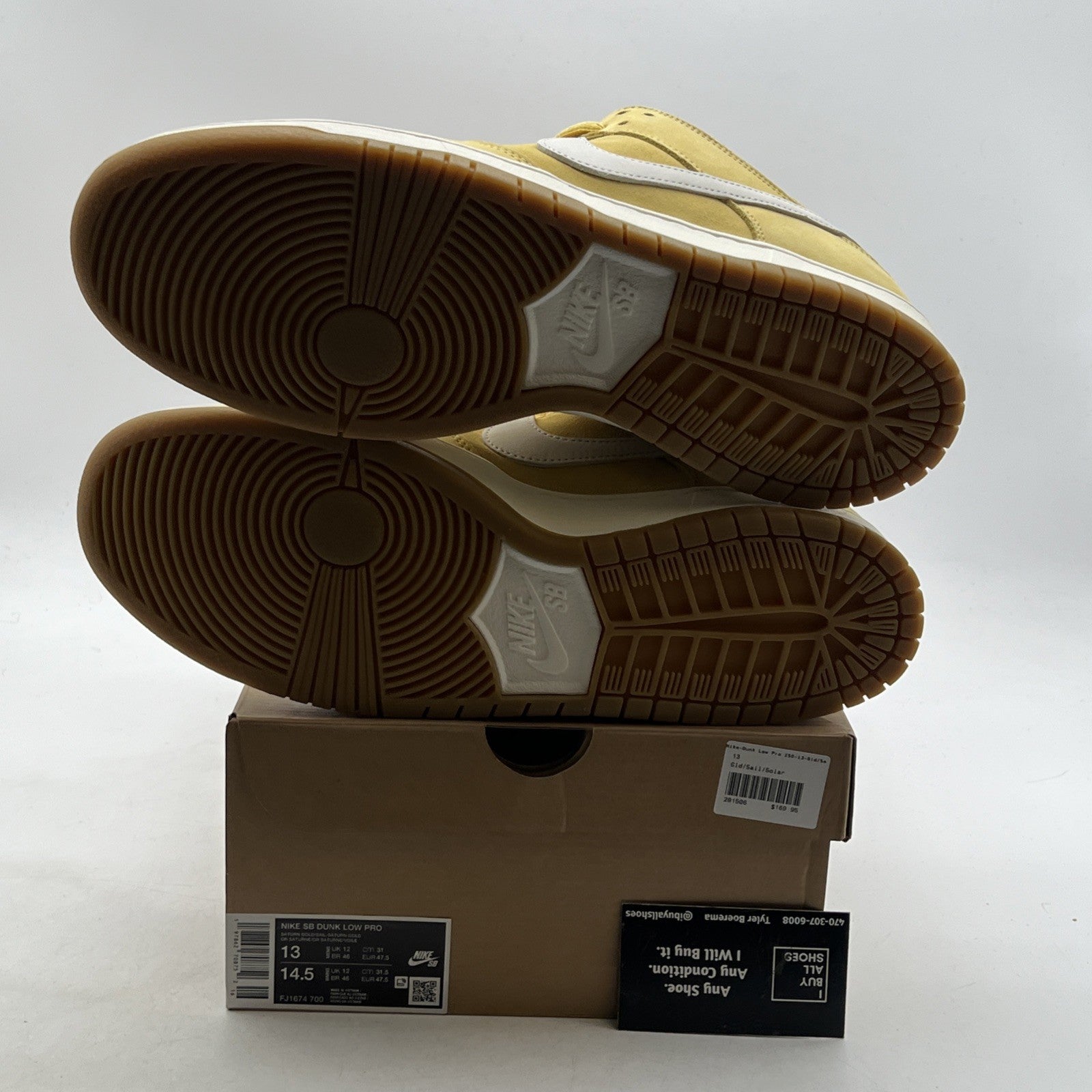 Size 13 - Nike SB Dunk Low Pro Saturn Gold / Sail - Saturn Gold (FJ1674-700)