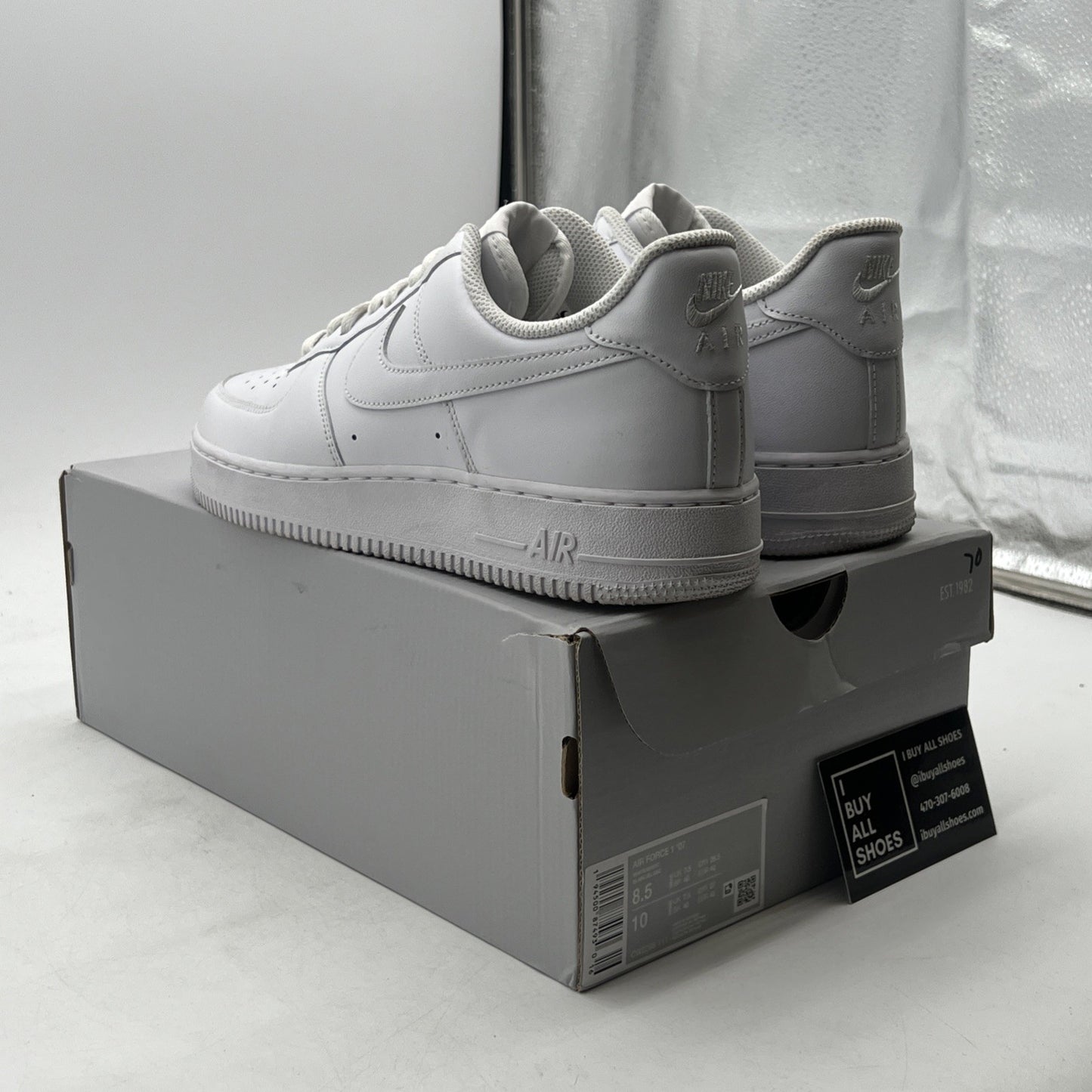 Size 8.5 - Nike Air Force 1 '07 Low Triple White (CW2288-111)