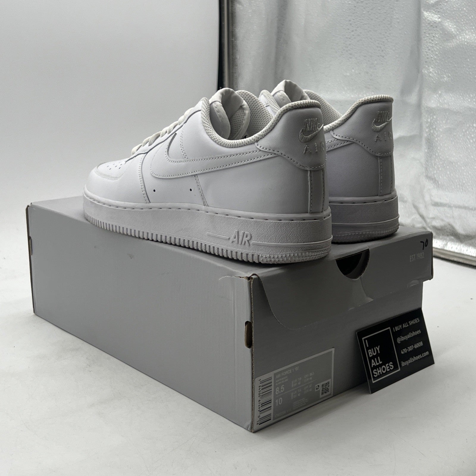 Size 8.5 - Nike Air Force 1 '07 Low Triple White (CW2288-111)