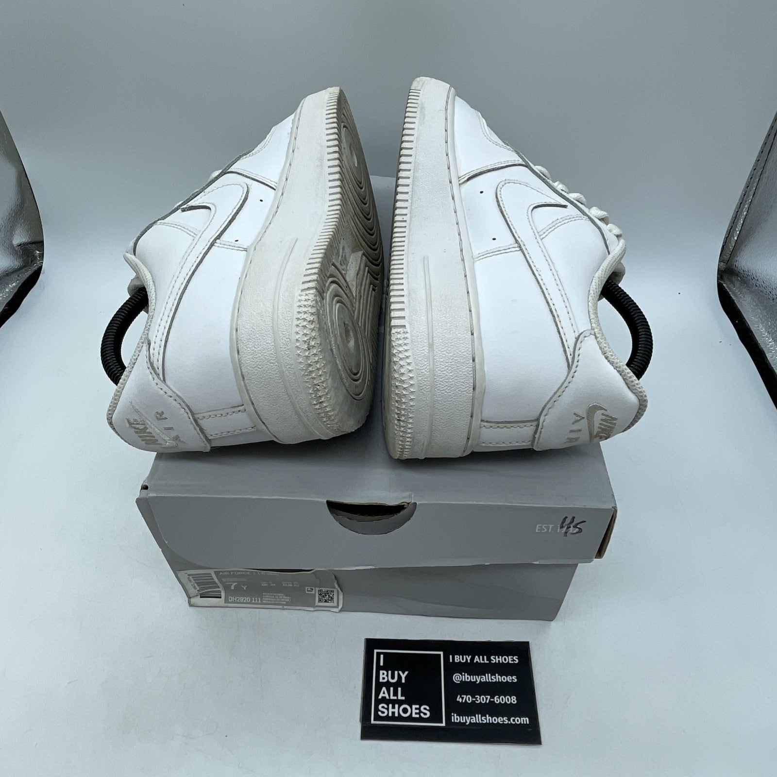 Size 7Y (GS) - Nike Air Force 1 LE Low Triple White (DH2920-111)