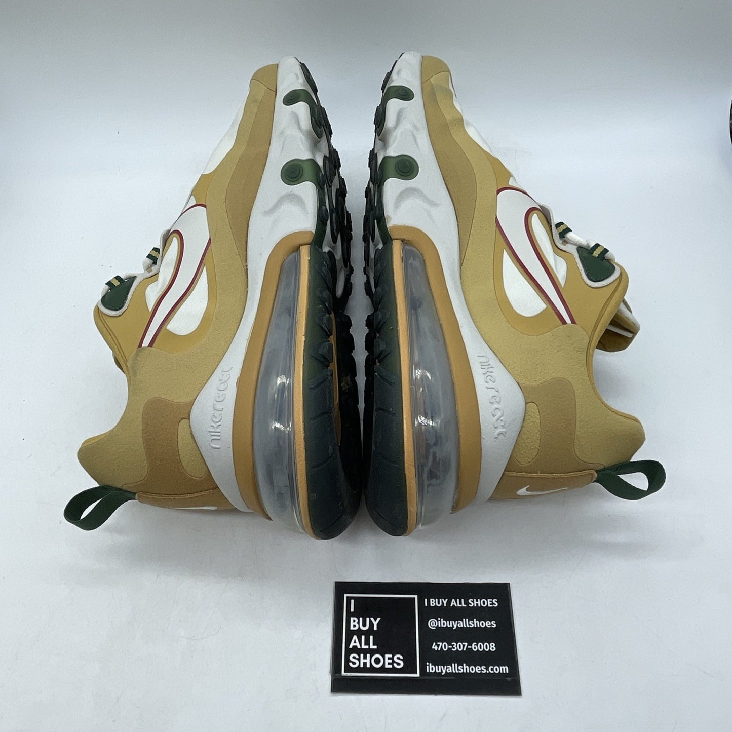 Size 11.5 - Nike Air Max 270 React Reggae' Brown White Suede (AO4971-700)