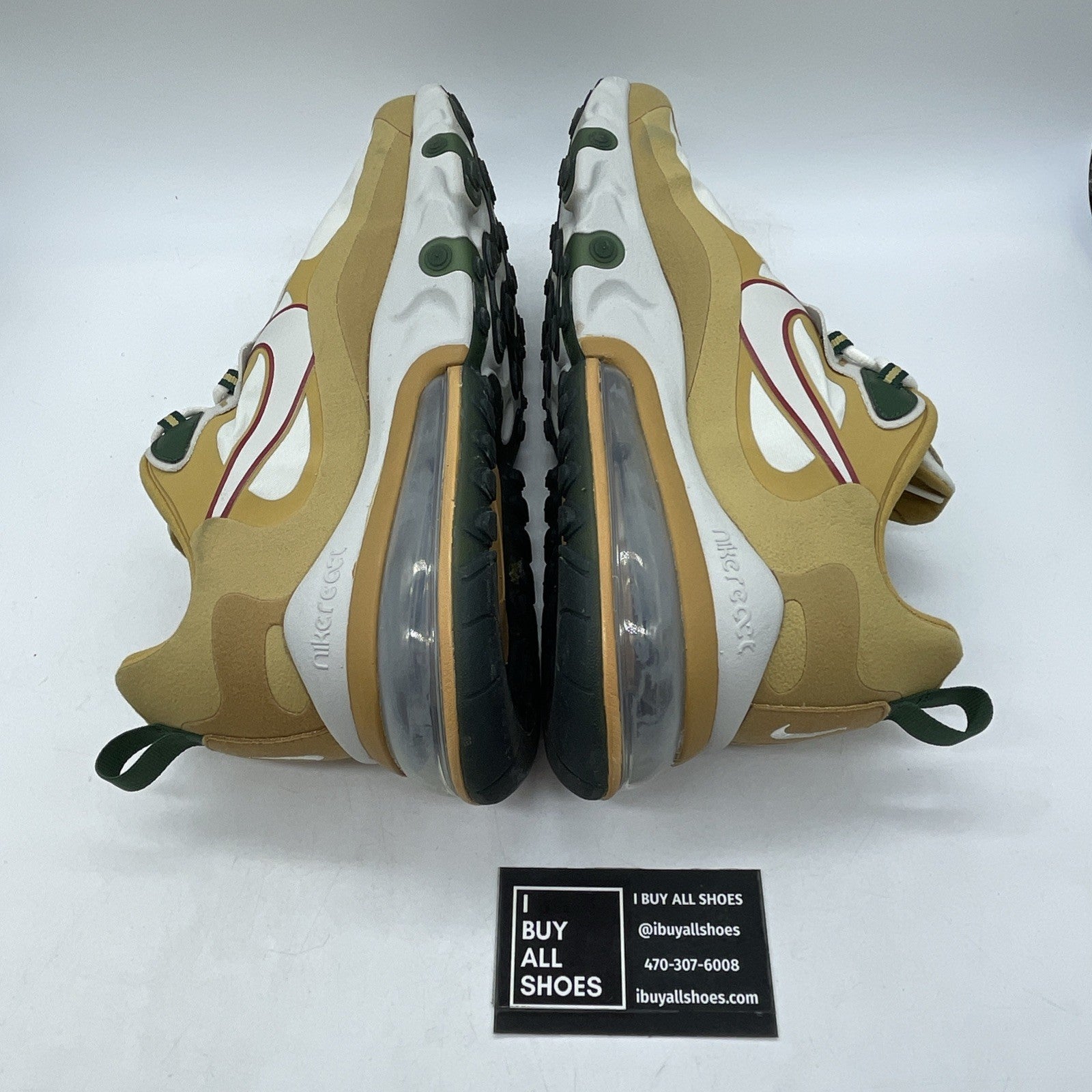 Size 11.5 - Nike Air Max 270 React Reggae' Brown White Suede (AO4971-700)