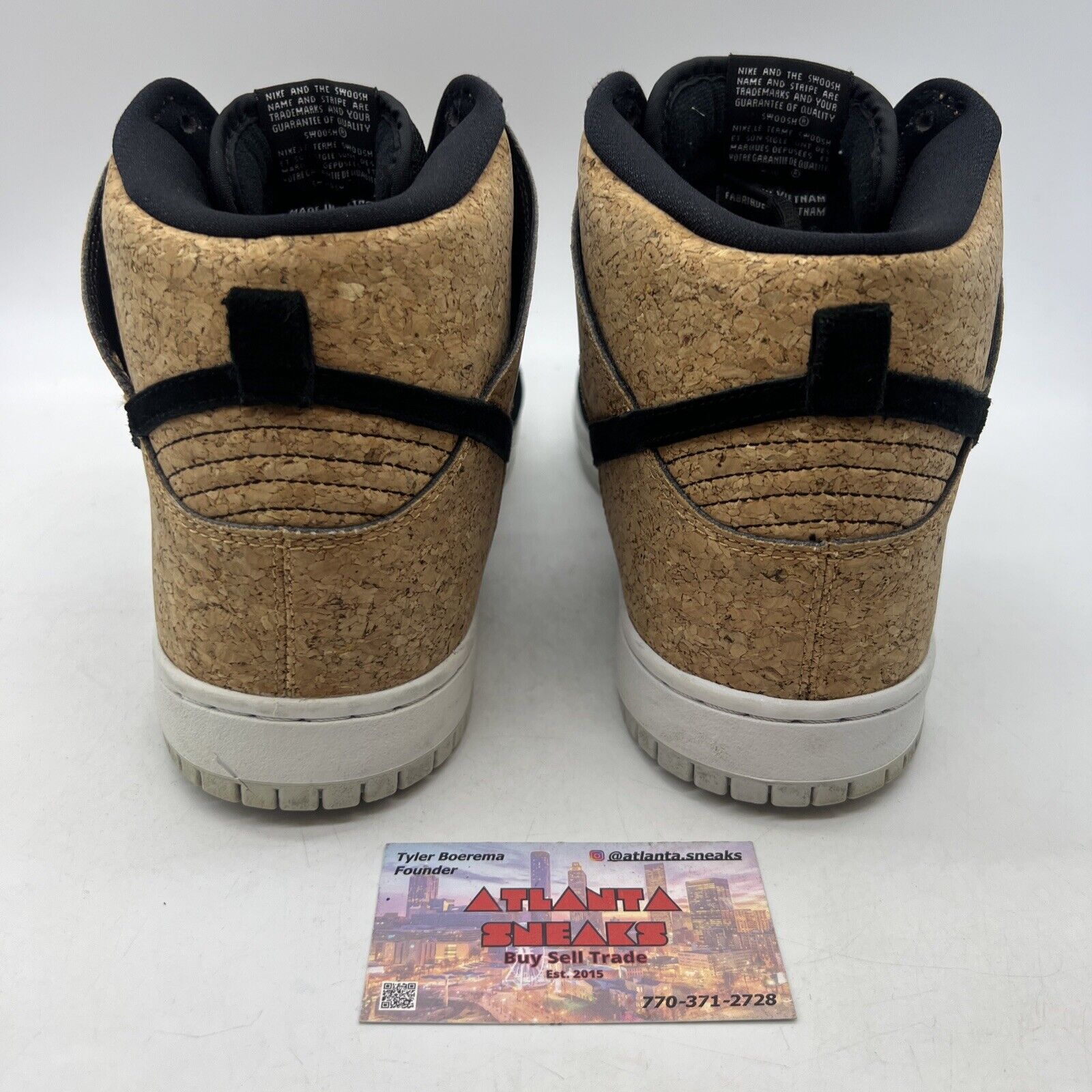 Size 12 - Nike Dunk Premium SB High Cork Black White Suede (313171-026)