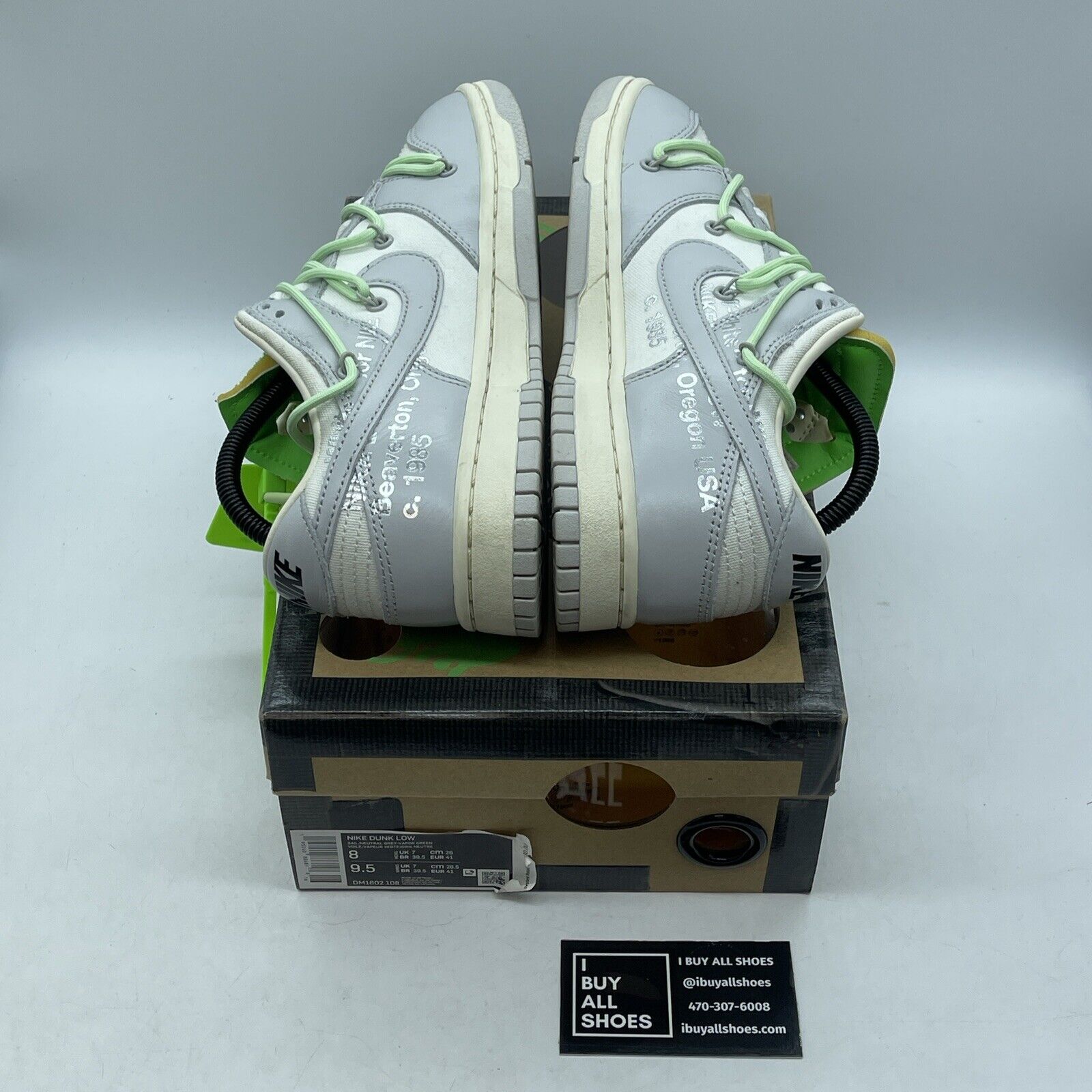 Size 8 - Nike Off-White x Dunk Low Lot 07 of 50 Grey White Suede (DM1602-108)