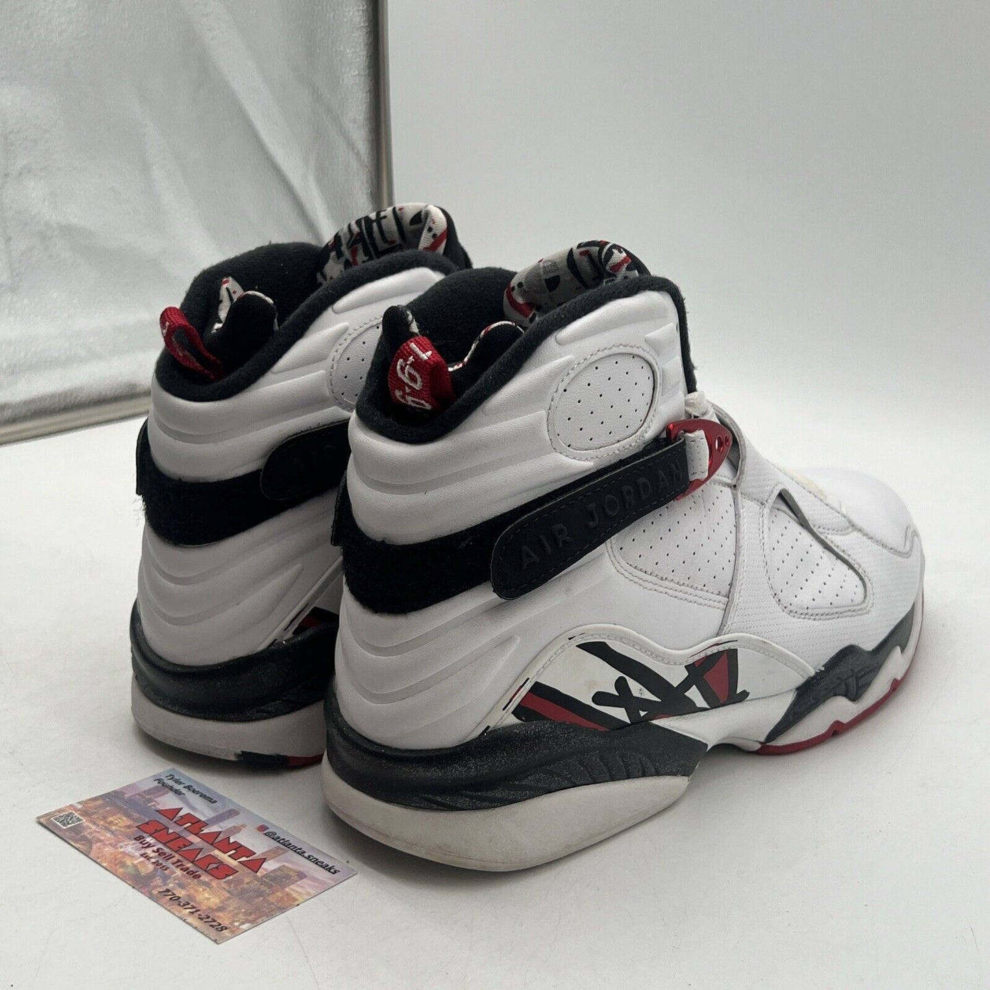 Size 10.5 - Air Jordan 8 Retro Alternate Black Red Leather White (305381-104)