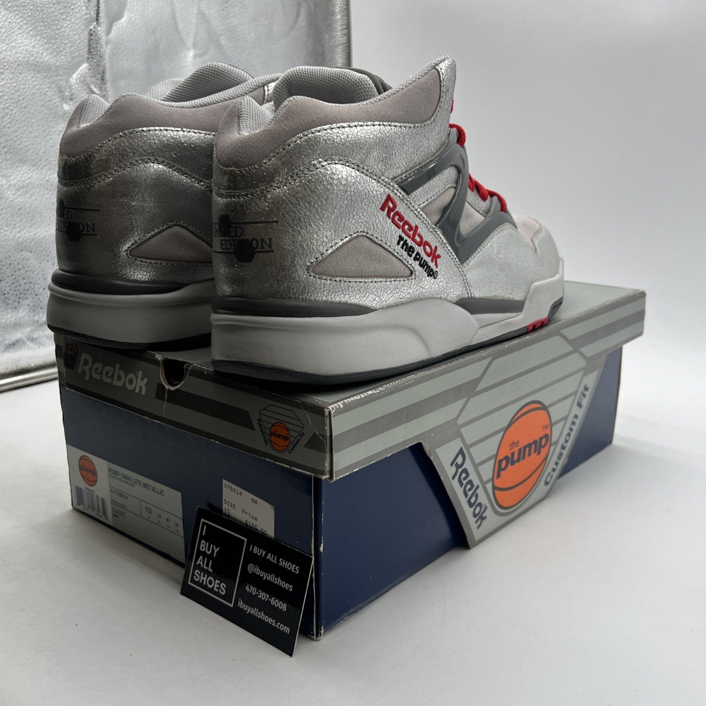 Size 13 - Reebok Pump Omni Lite Metallic Silver (4-175014)