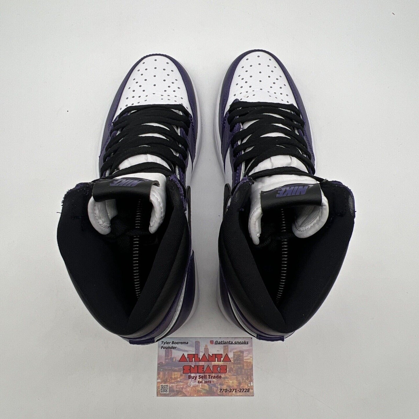 Size 8.5 - Jordan 1 Retro OG High Court Purple 2.0 White Black (555088-500)