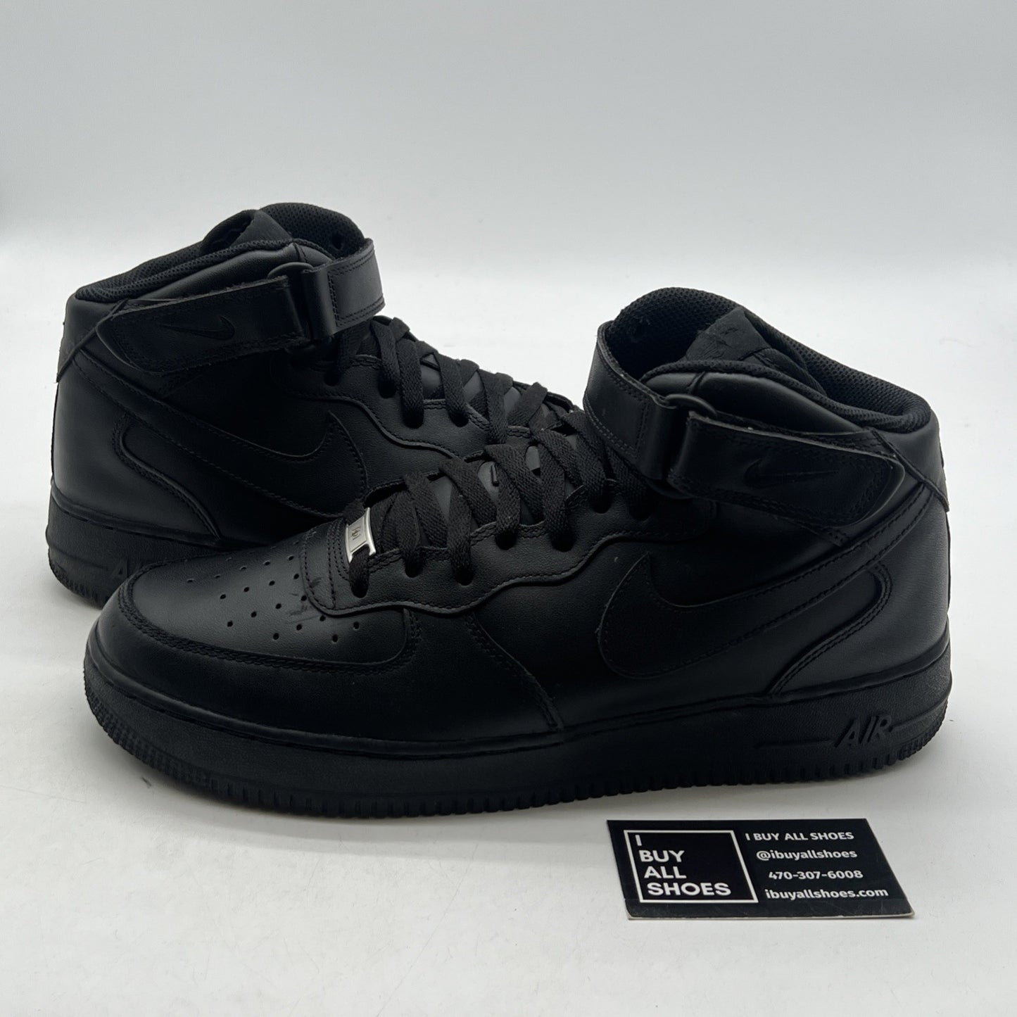 Size 12 - Nike Air Force 1 '07 Mid Triple Black (315123-001)