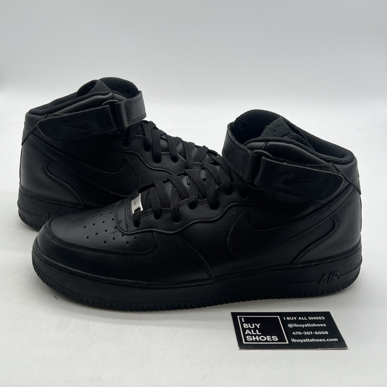 Size 12 - Nike Air Force 1 '07 Mid Triple Black (315123-001)
