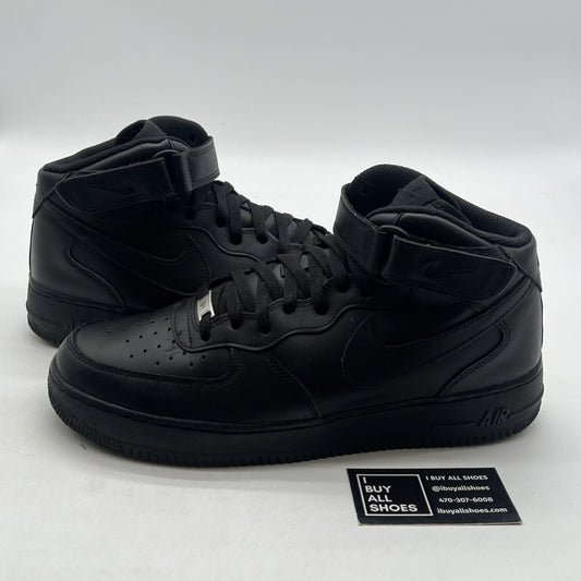 Size 12 - Nike Air Force 1 '07 Mid Triple Black (315123-001)