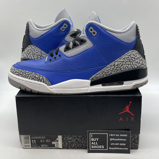 Size 11 - Jordan 3 Retro Varsity Royal Blue Grey Suede Leather (CT8532-400)