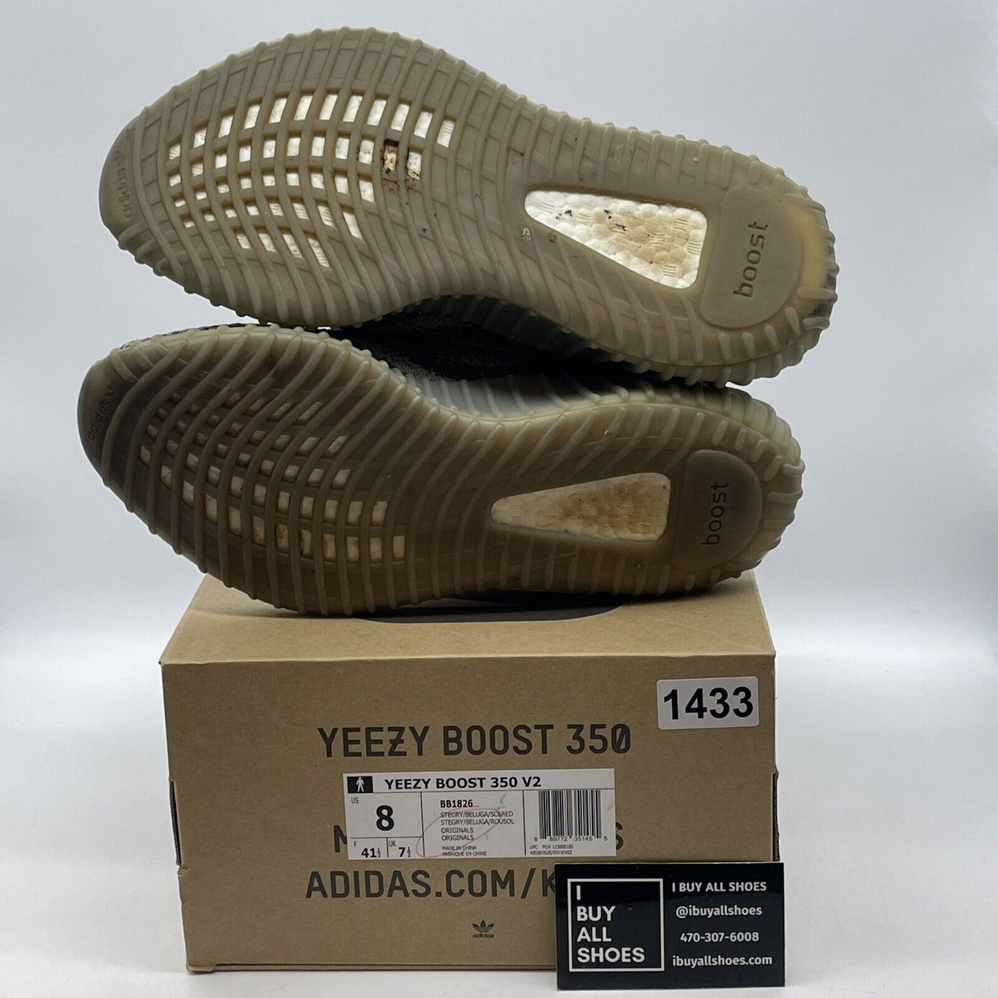 Size 8 - adidas Yeezy Boost 350 V2 Beluga Grey Green Orange Suede (BB1826)