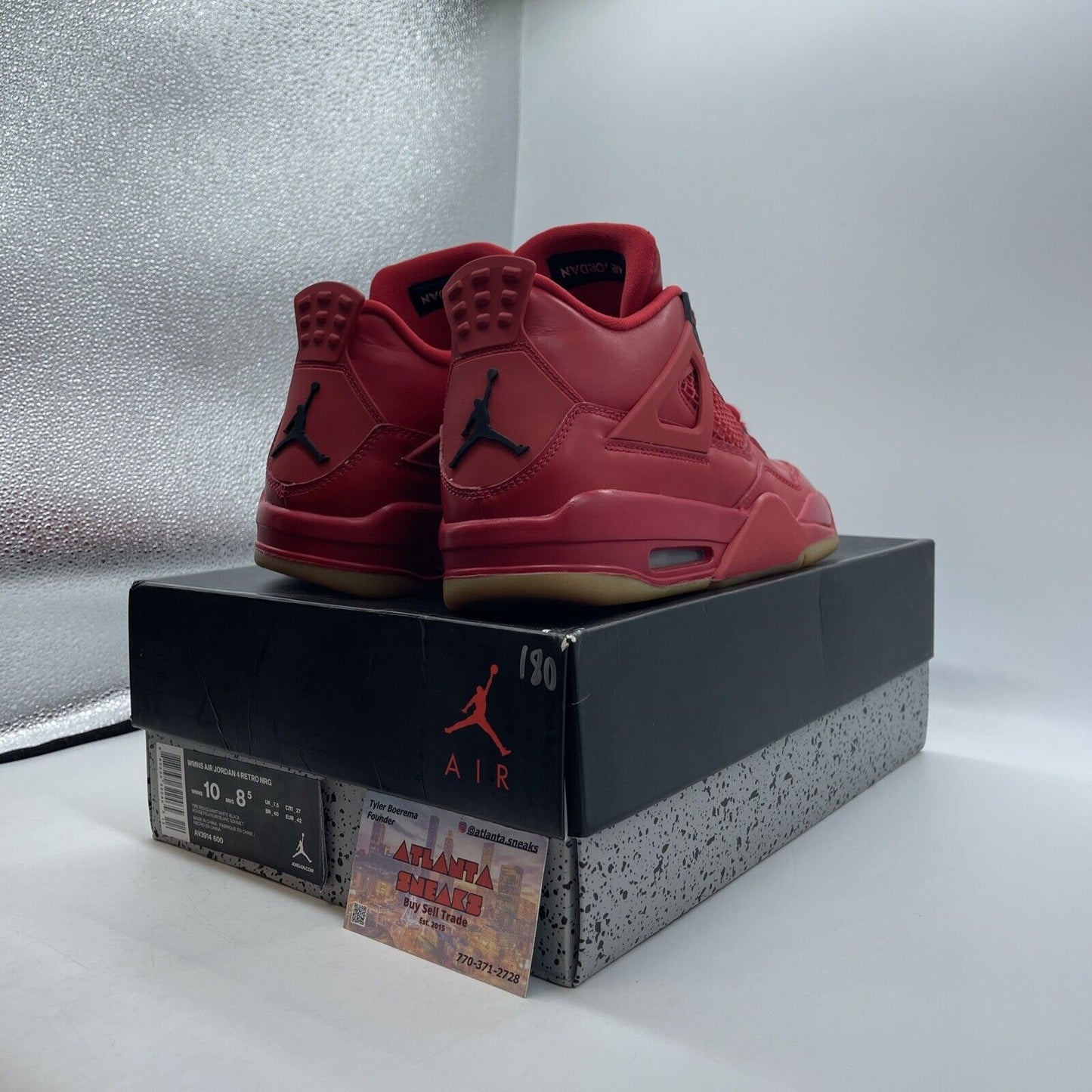 Size 10 W - Air Jordan 4 Retro NRG Singles Day Women’s Red Black (Av3914-600)