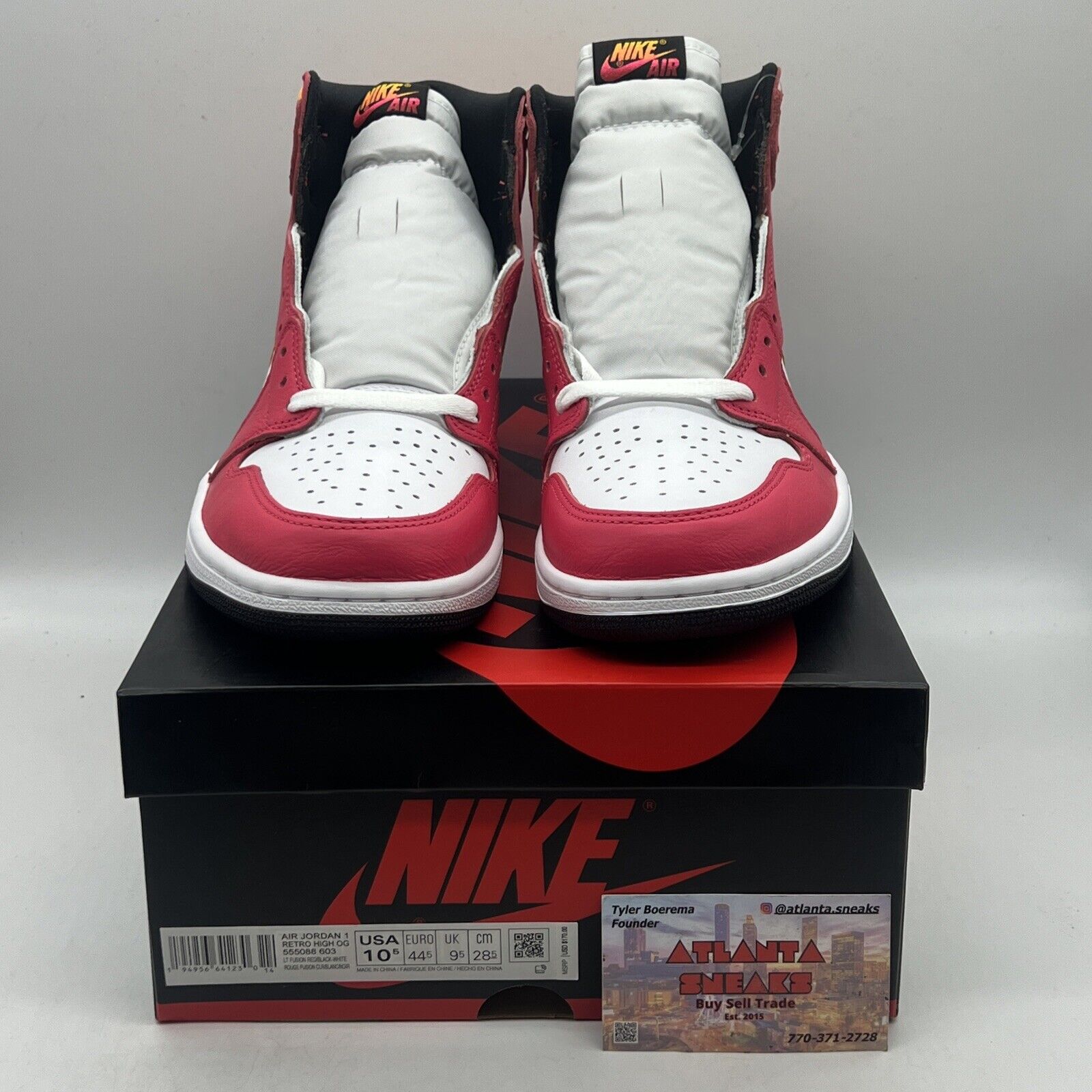 Size 10.5 - Jordan 1 Retro High OG Light Fusion Red 2021 Brand New Og All