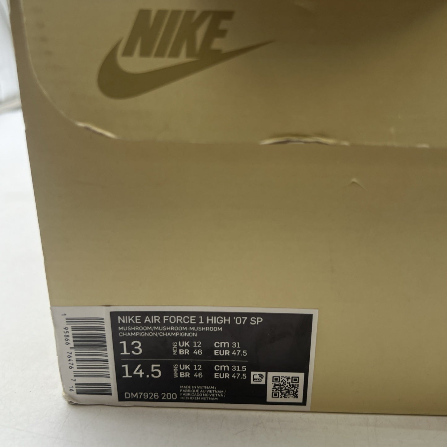 Size 13 - Nike Billie Eilish x Air Force 1 '07 SP High Mushroom (DM7926-200)