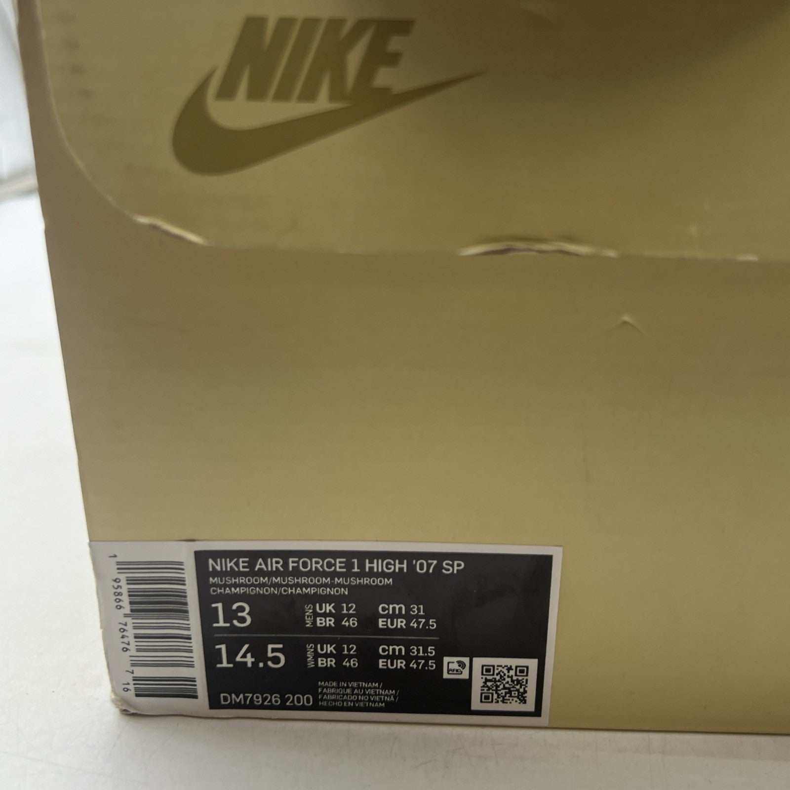 Size 13 - Nike Billie Eilish x Air Force 1 '07 SP High Mushroom (DM7926-200)