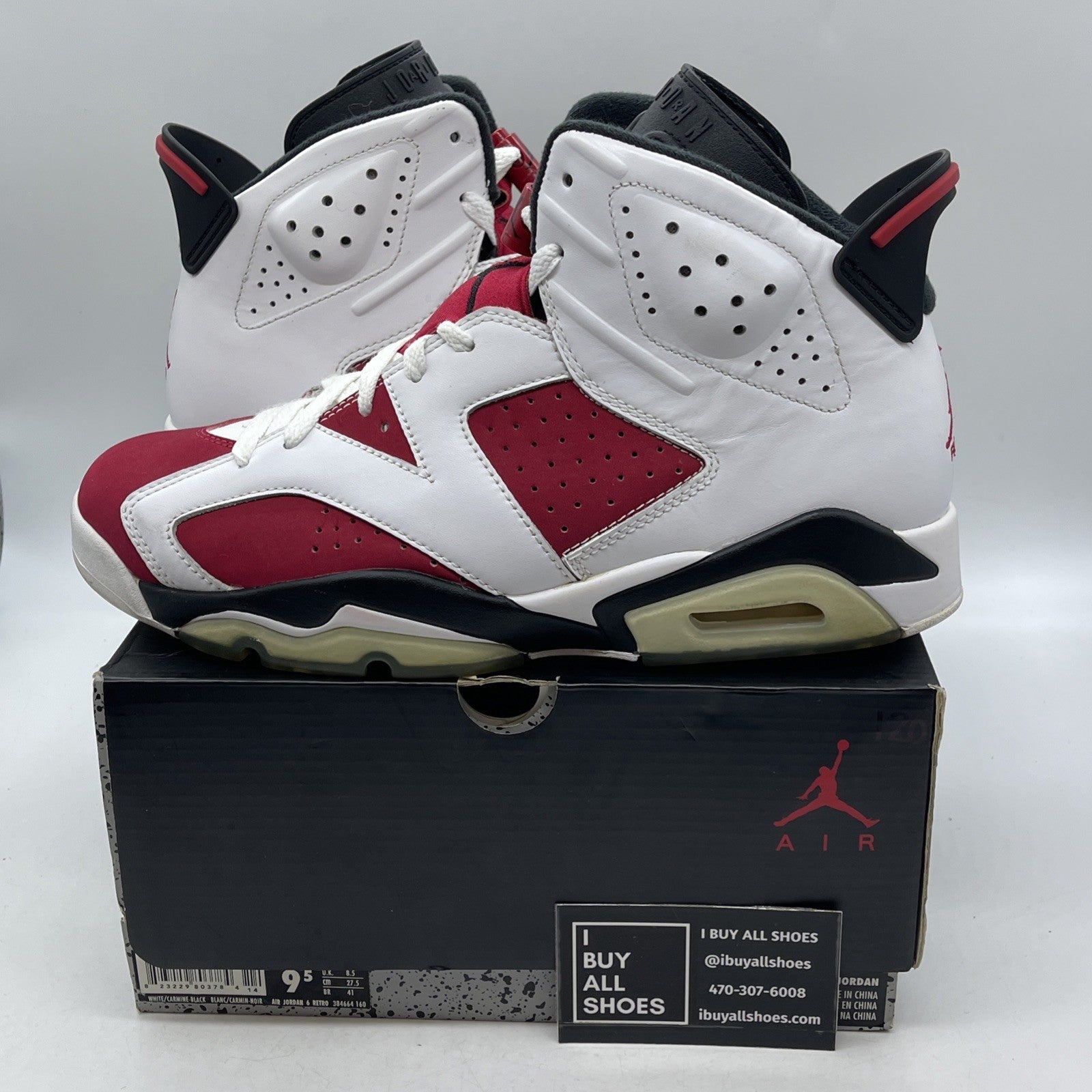 Size 9.5 - Air Jordan 6 Retro 2014 Carmine (384664-160)