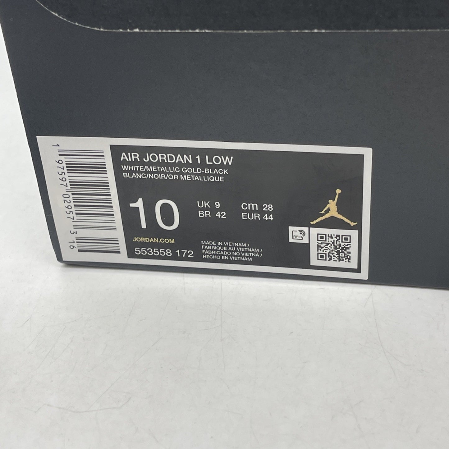 Size 10 - Air Jordan 1 Low Gold Swoosh (553558-172)