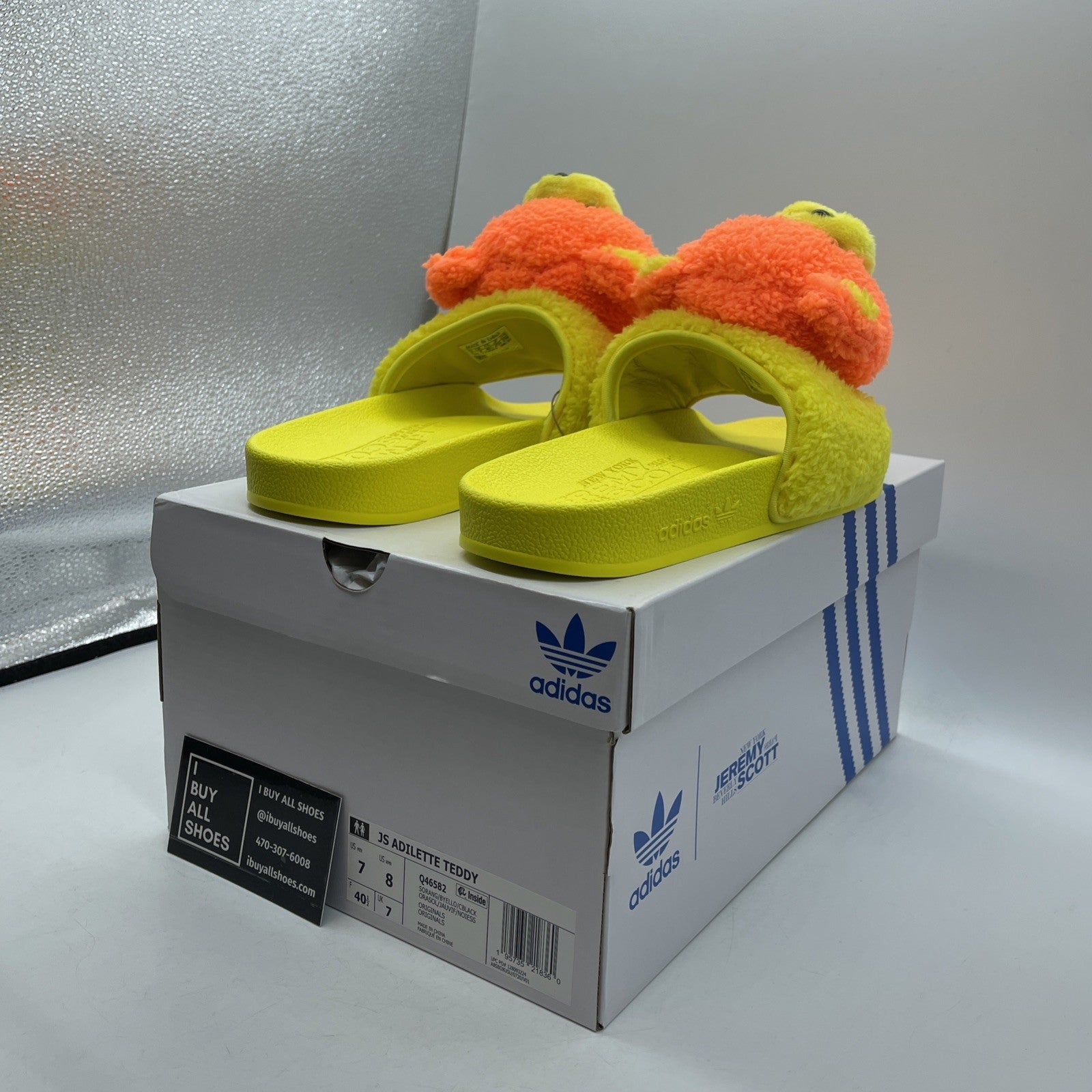 Size 7 - Adidas x Jeremy Scott Teddy Bear Slides Adilette Sandals (Q46582)