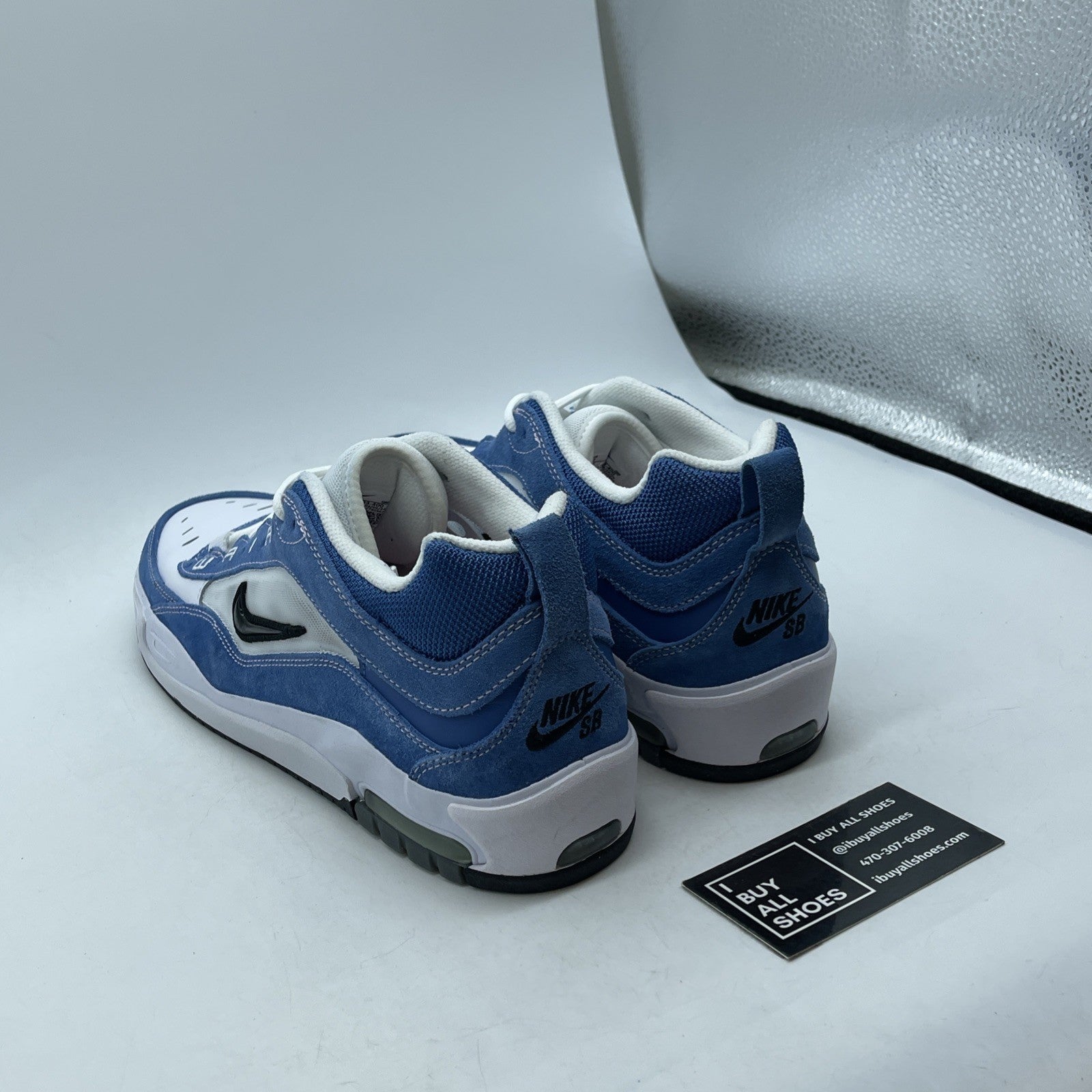 Size 12 - Nike Air Max Ishod Wair SB Star Blue Black Suede Leather (FB2393-400)