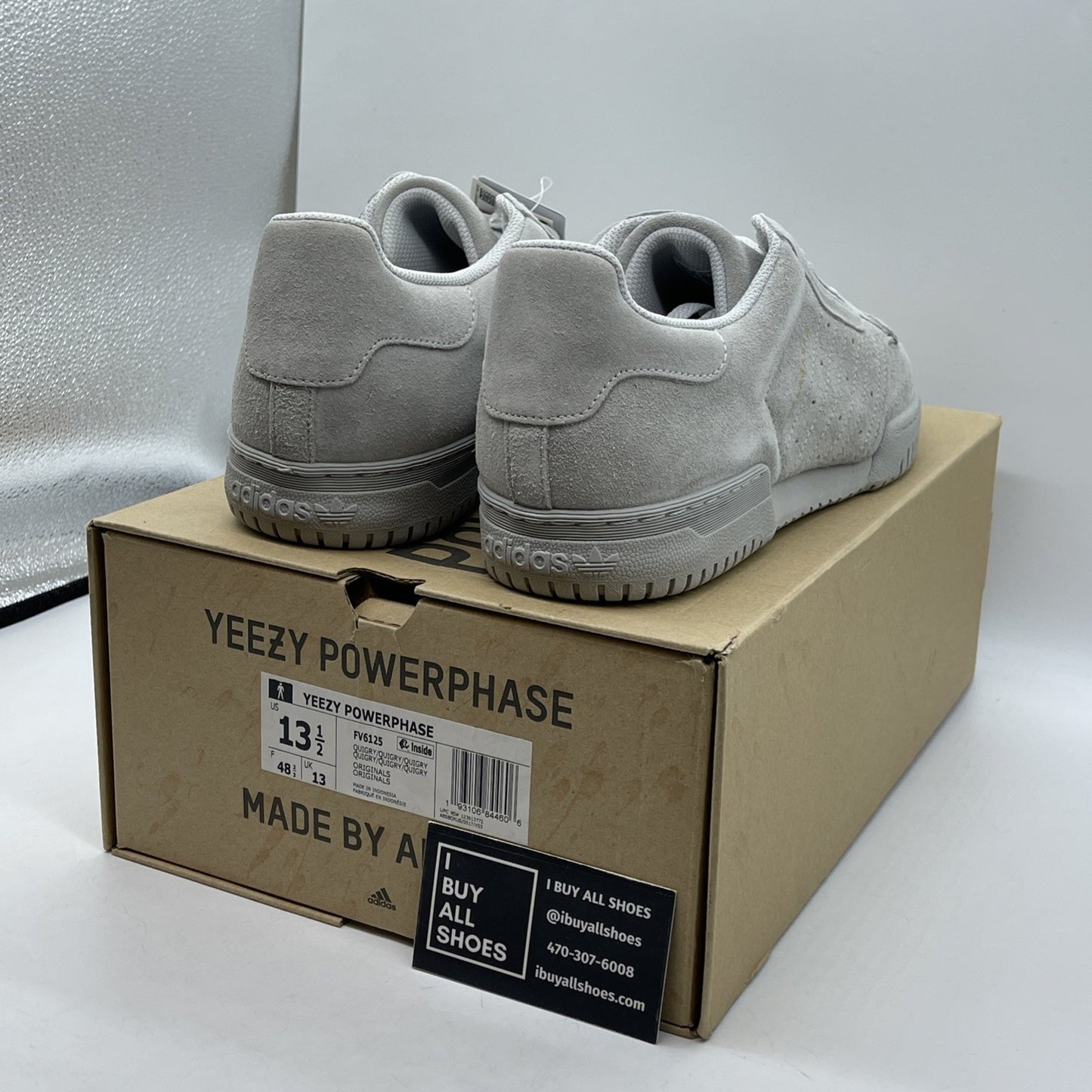 Size 13.5 - adidas Yeezy PowerPhase Quiet Grey Suede (FV6125)