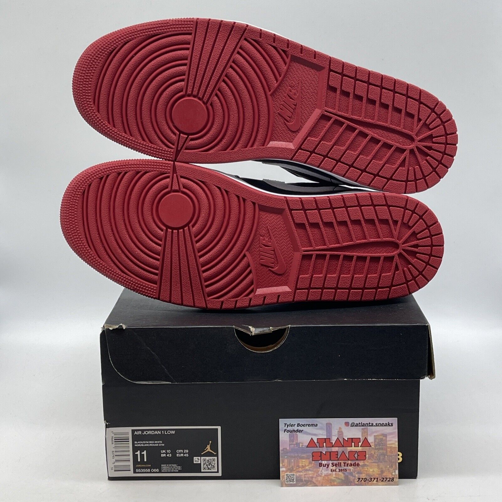Size 11 - Air Jordan 1 Low Alternate Bred Toe Black White Red (553558-066)