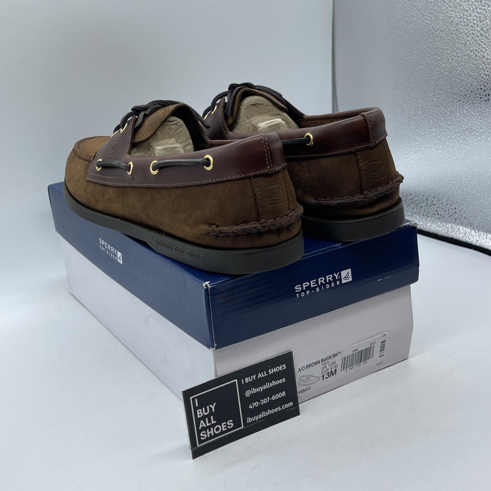 Size 13 - Sperry A/O 2-EYE LEATHER Brown Suede (0195412)