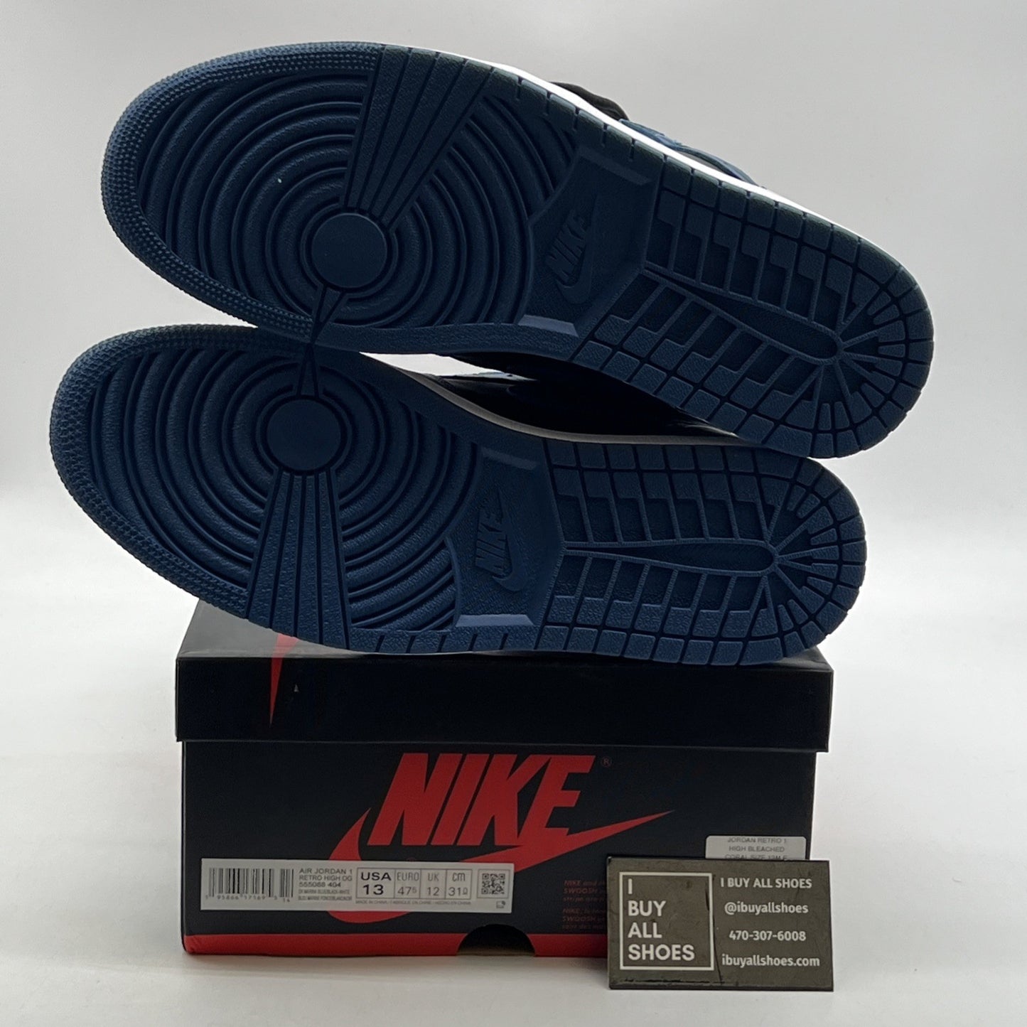Size 13 - Air Jordan 1 Retro OG High Dark Marina Blue (555088-404)