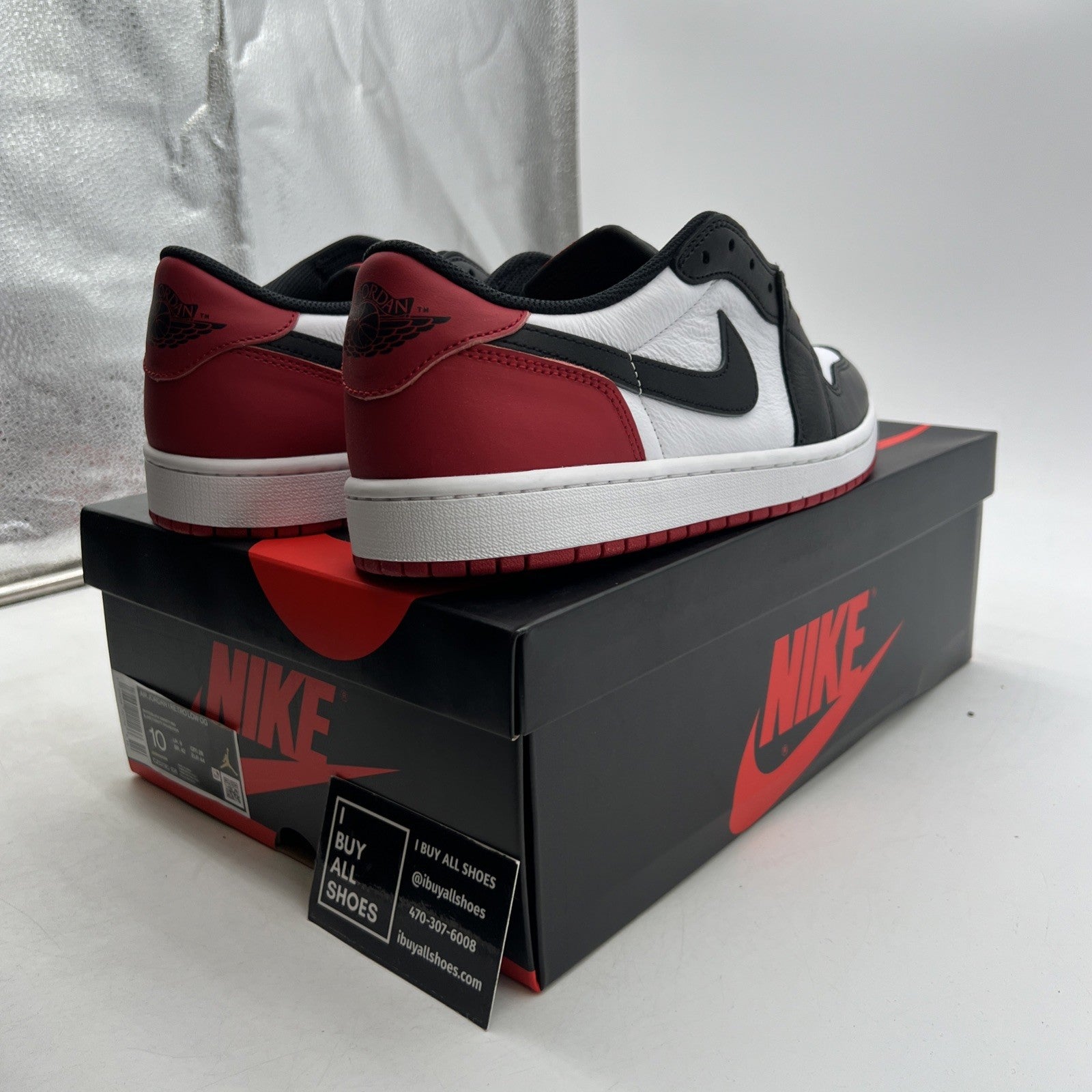 Size 10 - Air Jordan 1 Retro OG Low Black Toe (CZ0790-106)