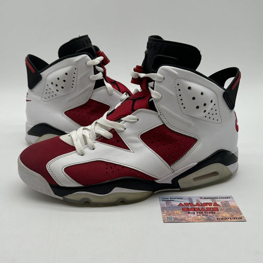 Size 9.5 - Jordan 6 Retro OG Mid Carmine White Red Suede Leather Black Icy Soles