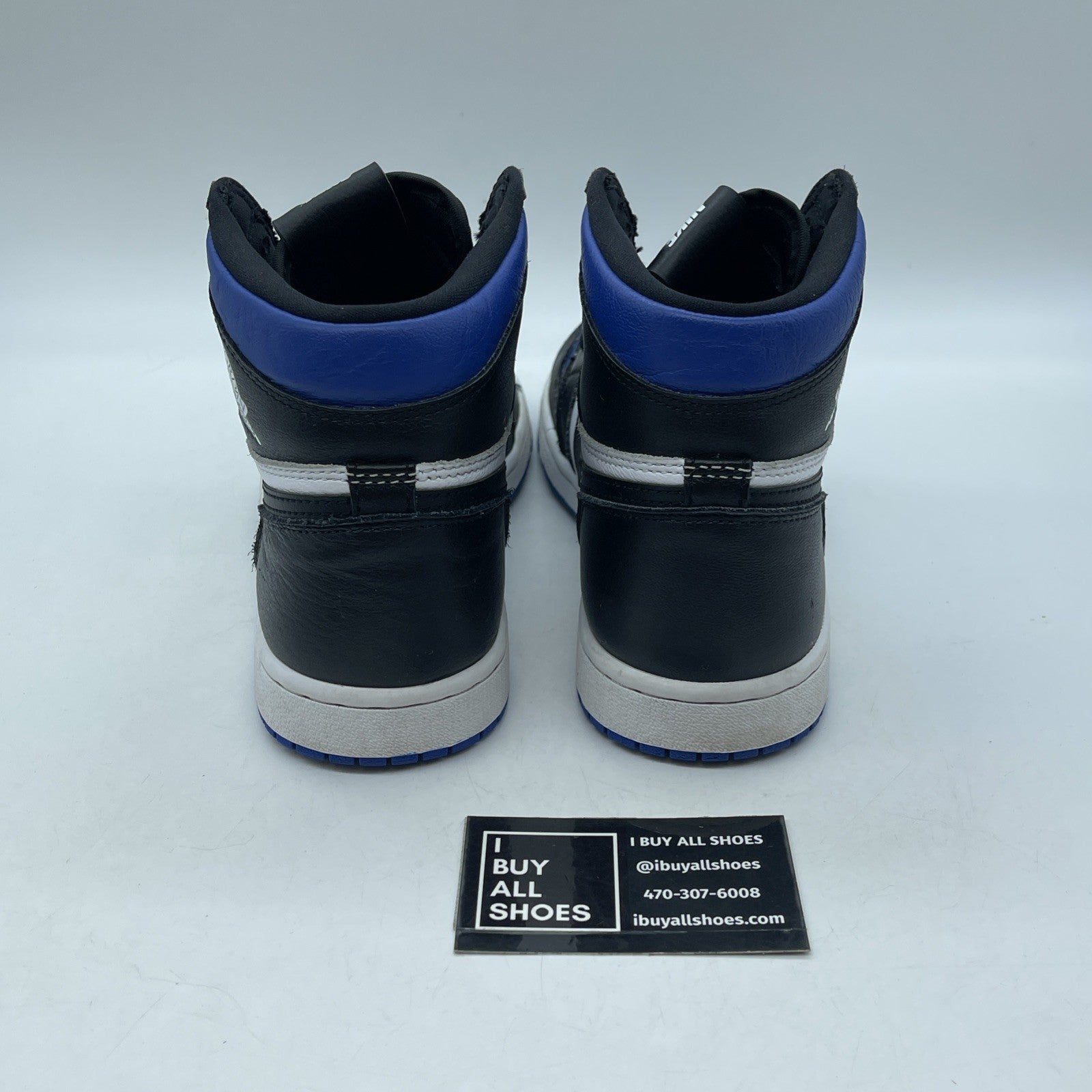 Size 8 - Jordan 1 Retro OG High Royal Toe Black Blue Leather (555088-041)