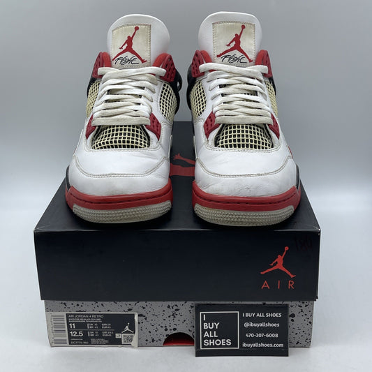 Size 11 - Jordan 4 Retro OG Mid Fire Red White Black Leather (DC7770-160)