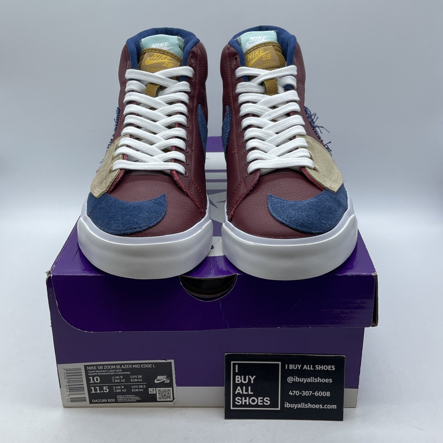 Size 10 - Nike Zoom Blazer Edge SB Mid Team Red Navy Suede Leather (DA2189-600)