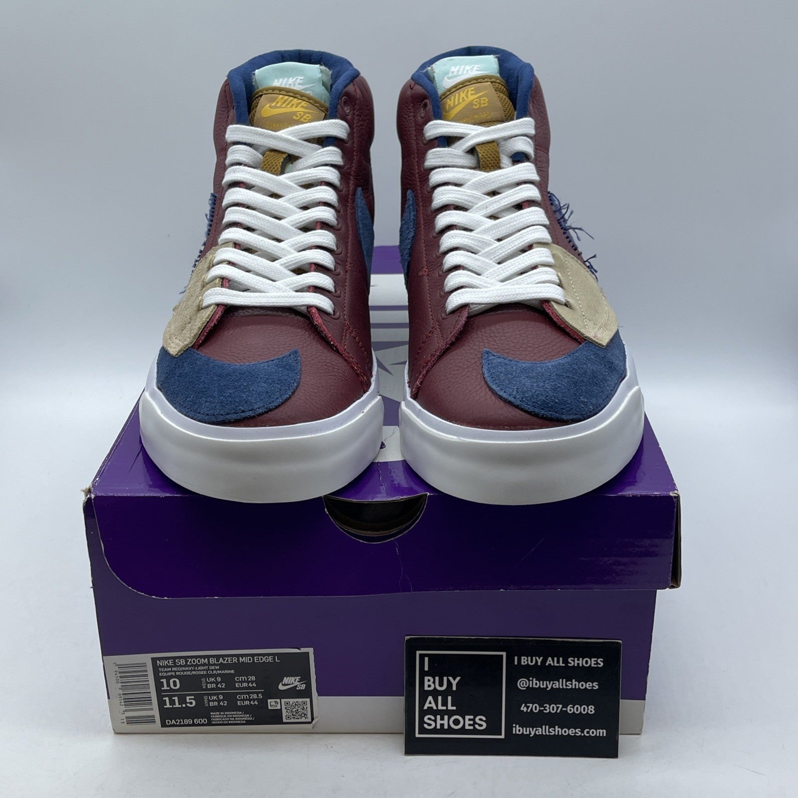 Size 10 - Nike Zoom Blazer Edge SB Mid Team Red Navy Suede Leather (DA2189-600)