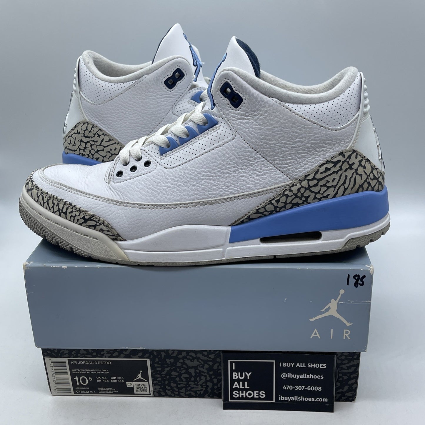 Size 10.5 - Air Jordan 3 Retro Mid UNC (CT8532-104)