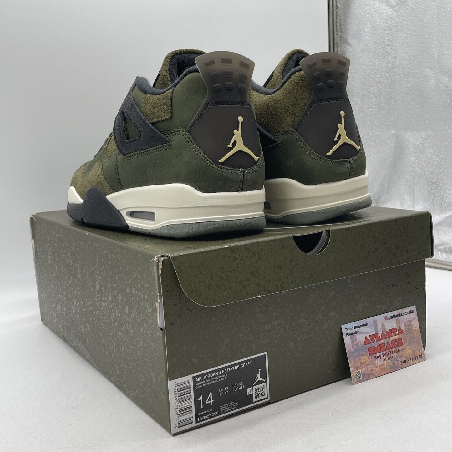 Size 14 - Jordan 4 SE Retro Low Craft - Olive Black Black Suede (FB9927-200)