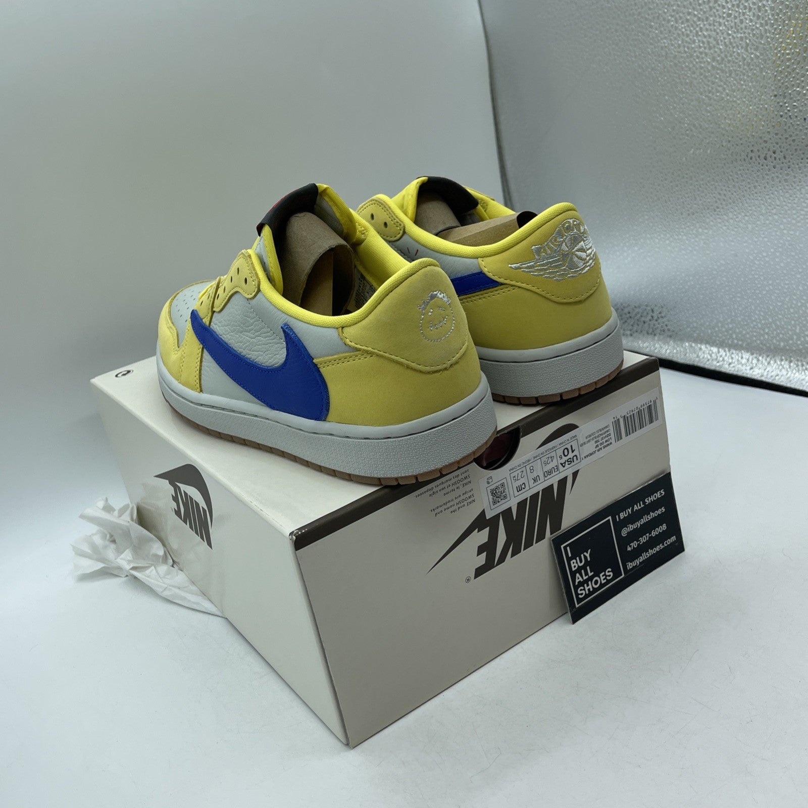 Size 10.5W - Travis Scott x Air Jordan 1 Retro OG SP Low Canary (DZ4137-700)