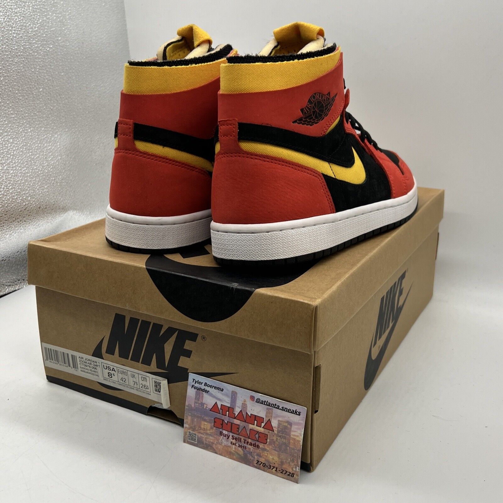 Size 8.5 - Air Jordan 1 Zoom Comfort Chile Red Black Red Yellow White Leather