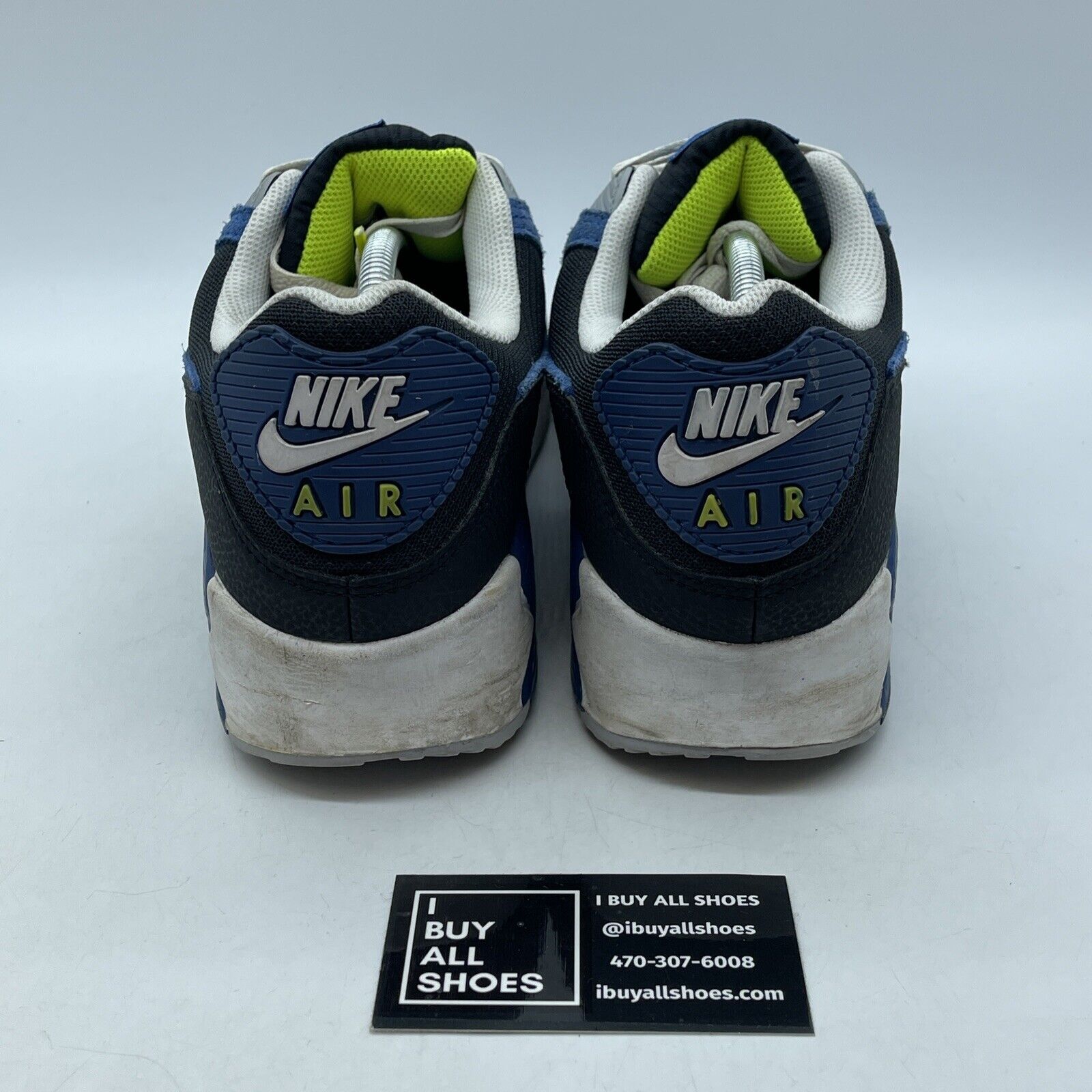 Size 12 - Nike Air Max 90 Atlantic Volt Blue Black Suede Leather (DM0029-001)